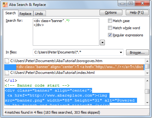 Screenshot for Aba Search and Replace 2.3